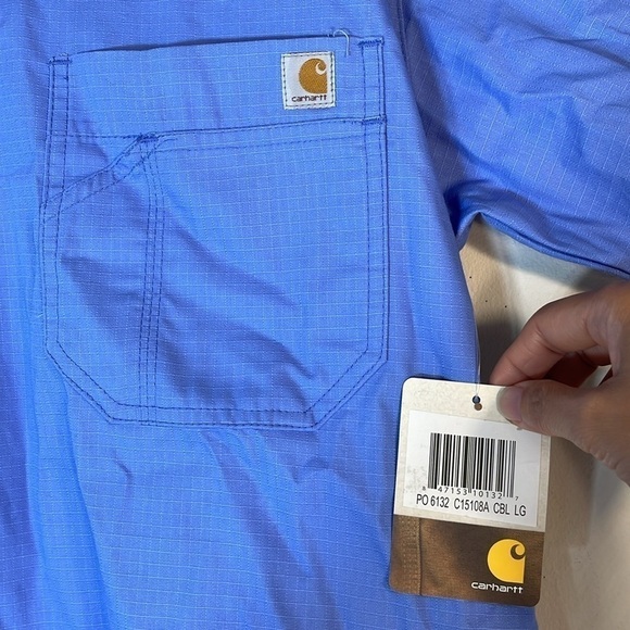 NWT. Carhartt Ripstop Surgical Shirt in Ceil Blue. Men’s Large. - Picture 5 of 16